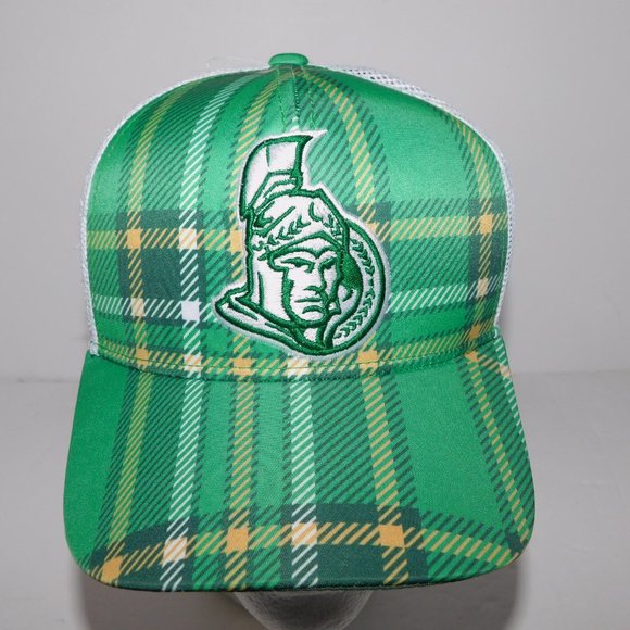 Adidas NHL Ottawa Senators Logo Green St. Patricks Day Trucker Snapback hat - Picture 2 of 8